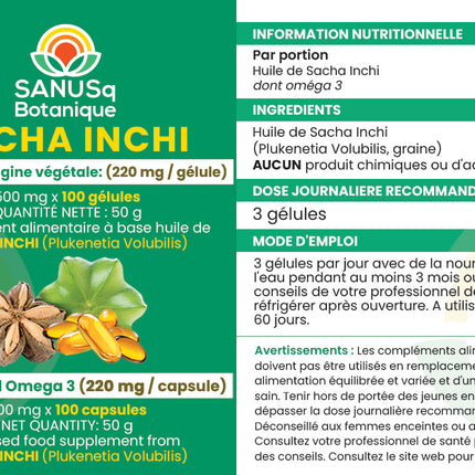 Capsules d’huile de sacha inchi