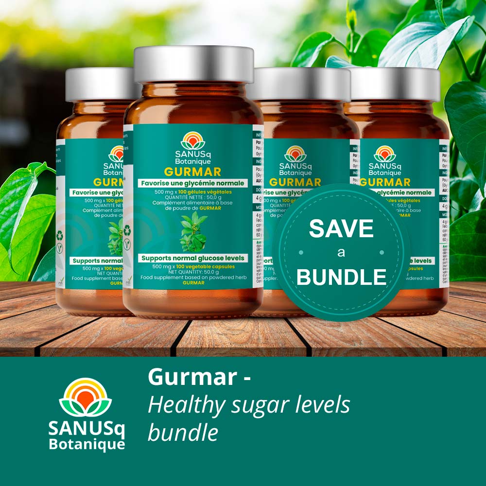 SANUSq Botanique Gurmar savings bundle – 4 bottles to support healthy blood sugar and glucose levels