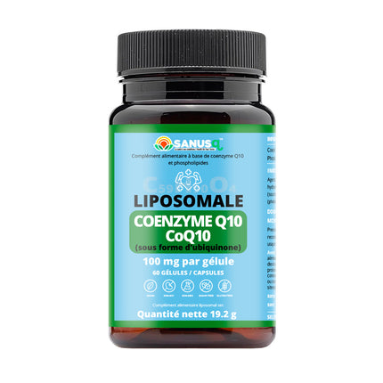 SANUSq Health CoQ10 liposomal 100mg flacon complément – 60 gélules vegan sans gluten