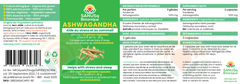 Organic Ashwagandha supplement label